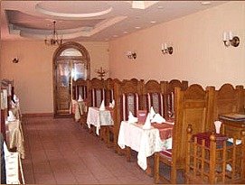 The menu in the cafe "Atlant" in Uzhgorod. Book by promotion
