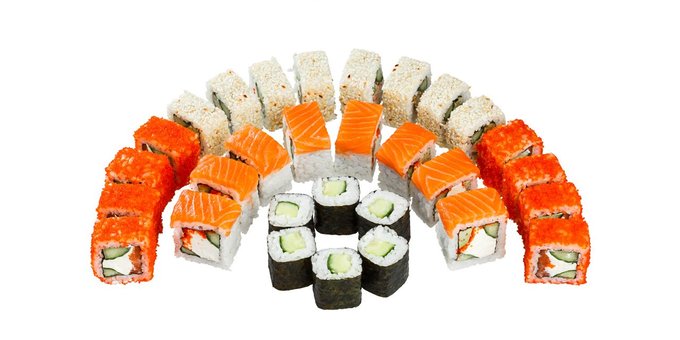 Sets in the Sushi Wok sushi bar. Order at a discount