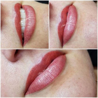 Lip tattoo at Anna Kolesnik's studio in Kharkov. Do according to the action.