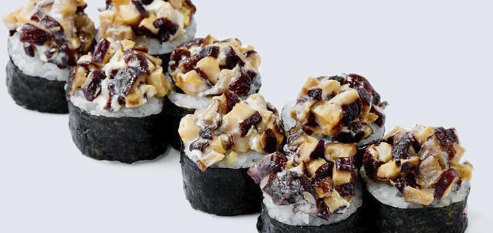 Promotion for the delivery of japanese cuisine in the online restaurant bucheri in odessa. order with a discount