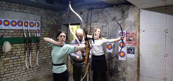 &quot;robin hood&quot; - archery club in kiev. shoot the action.