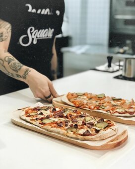 Pizza on special offer from the square