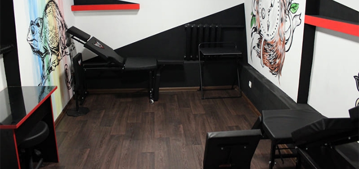 Tattoo salon VeAn in Dnipro. Stock.