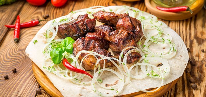 Meat dishes at the Terra Mare trattoria in Vinnitsa. Order Italian cuisine for a special offer.