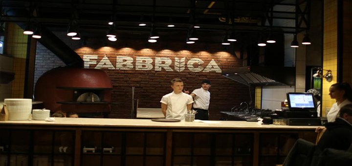 The interior of the restaurant "Fabbrica". Book a table at a discount
