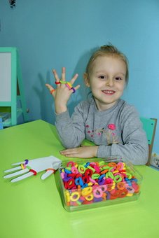 Classes in the children's center for correction and development of speech "GovorunOk" in Odessa. Record by stock